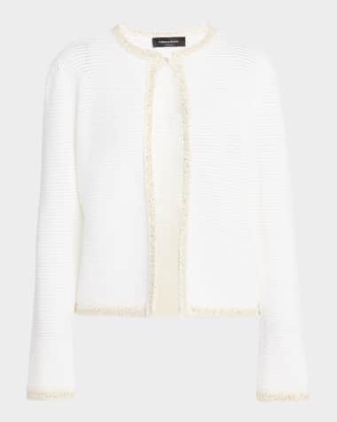 FABIANA FILIPPI Sequin-Trim Pointelle Knit Cardigan