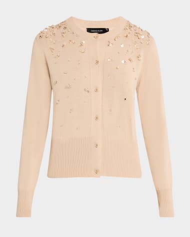 FABIANA FILIPPI Crewneck Sequin Degrade Cardigan