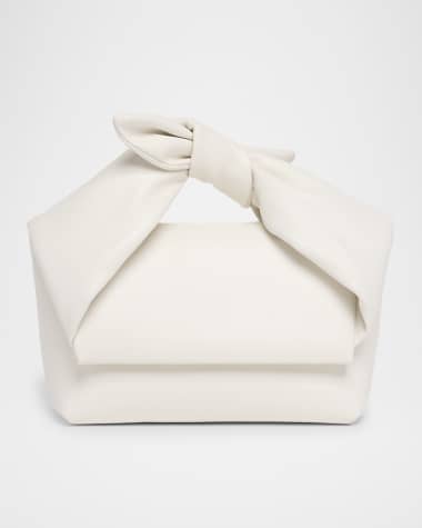 JW Anderson Twister Midi Bow Leather Top-Handle Bag