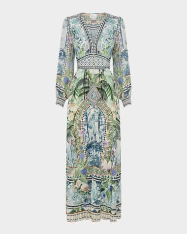 Camilla Jardim Party Button-Front Dress with Shaped Waistband