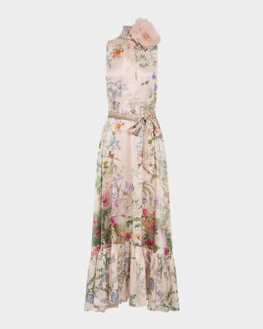 Camilla Palacio Playground Tie-Neck Maxi Dress
