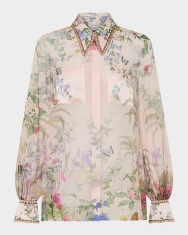 Camilla Palacio Playground Curved Collar Blouse with Pockets