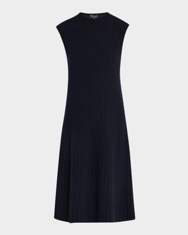 Loro Piana Coste Baby Cashmere Rib Sleeveless Dress