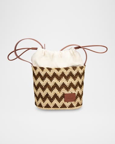 Missoni Small Chevron Raffia Bucket Bag