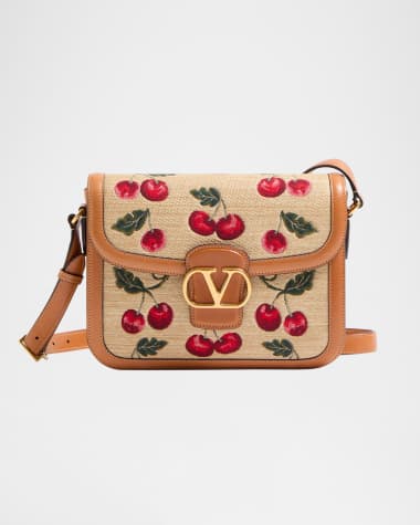 Valentino Garavani 9 to 5 Cherries Jacquard Saddle Crossbody Bag