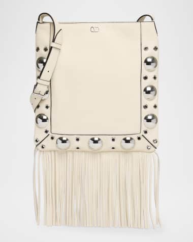 Valentino Garavani Nellcote Fringe Studded Leather Crossbody Bag