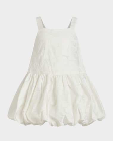 Bardot Junior Girl's Elianna Puff Trim Floral Textured Dress, Size 4-10