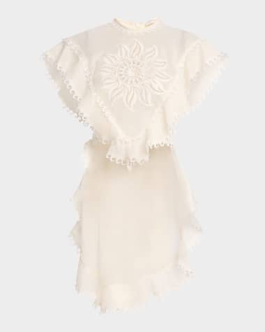 Zimmermann Balance Embroidered Waterfall Top