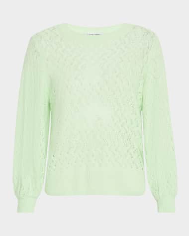 Autumn Cashmere Open Basketweave-Stitch Sweater