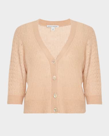 Autumn Cashmere Cashmere-Silk Mixed Stitch Cardigan