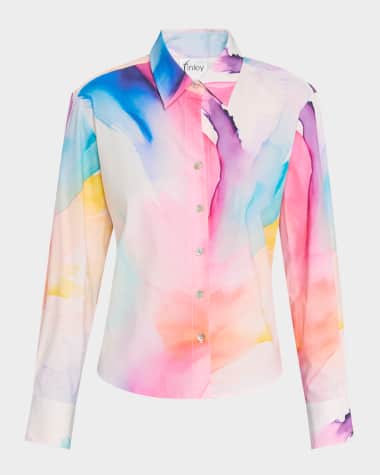 Finley Andie Abstract Watercolor-Print Shirt