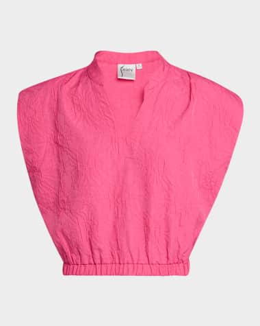 Finley Pearl Boxy Textured Jacquard Top