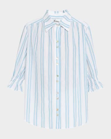 Finley Sirena Drop Needle Striped Button-Down Shirt