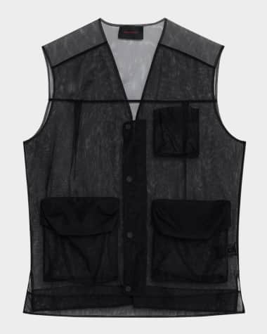 Simone Rocha Men's Multi-Pocket Sheer Utility Vest