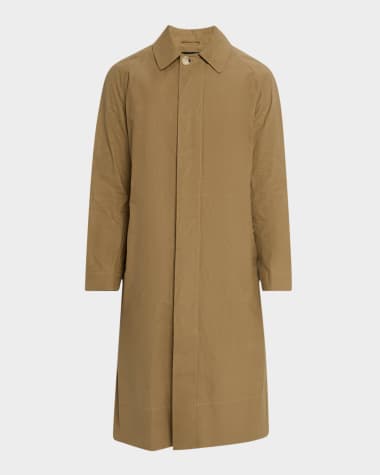 Simone Rocha Men's Trench Car Coat with Embroidered Daisy