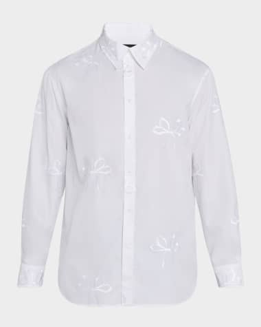 White carnation-print shirt Simone Rocha - men - SIMONE