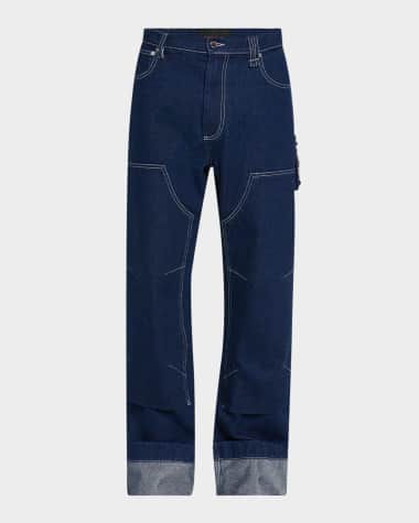 Simone Rocha Men's Embellished Straight-Leg Workwear Jeans
