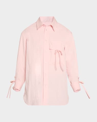 Simone Rocha Men's Bow Detail Workwear Shirt