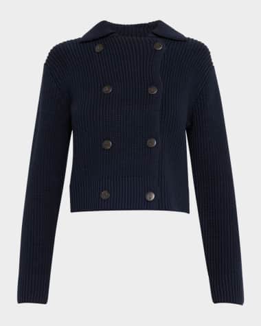 Vince Double-Breasted Sweater Jacket