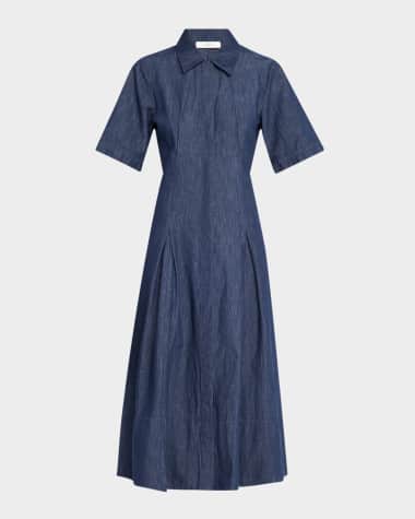 Vince Short-Sleeve Denim Shirtdress