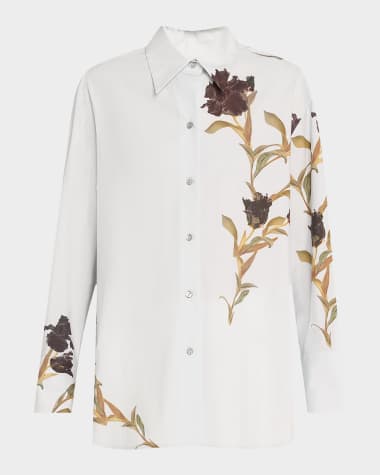 Vince Long-Sleeve Iris Button-Front Shirt