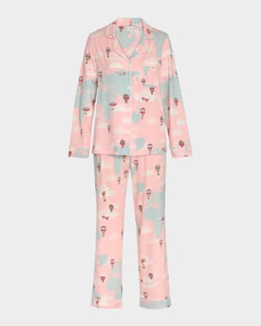 BedHead Pajamas Map-Print Organic Cotton Jersey Pajama Set