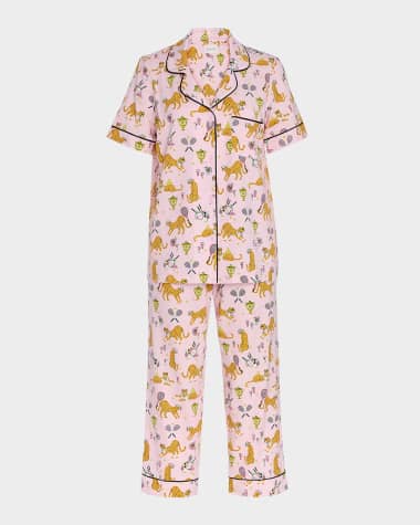 BedHead Pajamas Printed Organic Cotton Jersey Crop Pajama Set