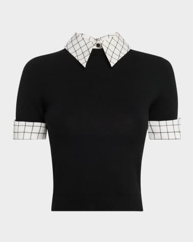 Alice + Olivia Aster Collared Pullover