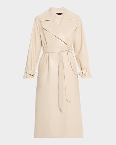 Alice + Olivia Sullivan Vegan Leather Relaxed Maxi Trench Coat