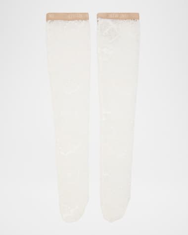 Valentino Garavani Rebrode Lace Knee-High Socks