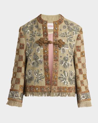 Valentino Garavani Embroidered Linen Jacket