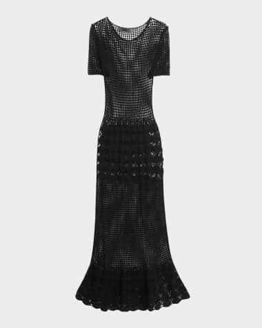 Nili Lotan Yoko Open-Knit Maxi Dress