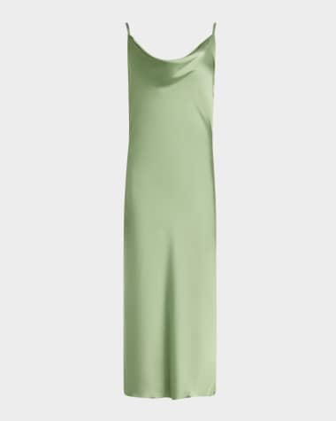 Norma Kamali Maria Satin Slip Dress