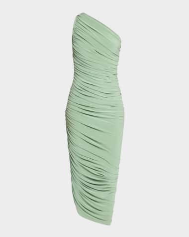 Norma Kamali Diana Asymmetric Ruched Gown