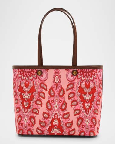 Etro Essential Printed Canvas Shopping Tote Bag