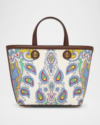 Etro Mini Essential Printed Canvas Shopping Tote Bag