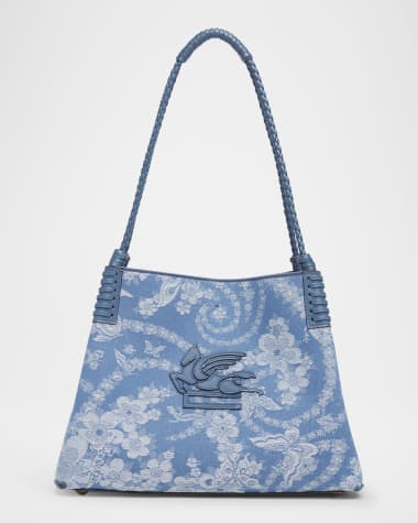 Etro Libra Butterfly Jacquard Shopping Shoulder Bag