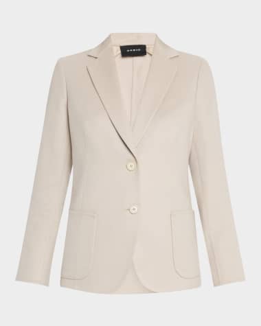 Akris Saigon Single-Breasted Linen-Silk Jacket
