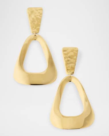 Ippolita 18K Classico Mixed-Texture Open Disc Post Earrings
