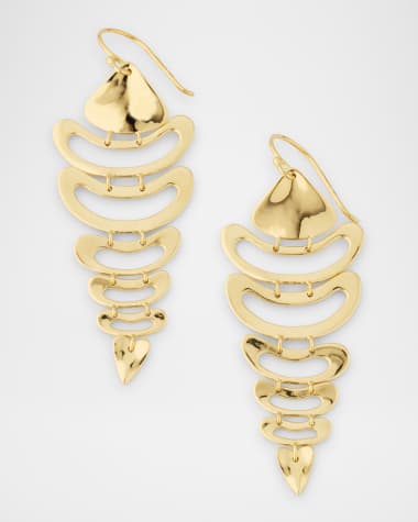 Ippolita 18K Classico Wavy Organic Open Shape 7-Tier Dangle Earrings