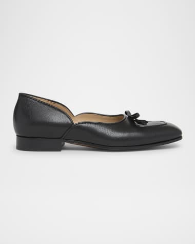Valentino Men's VLogo-Heel Leather Flats