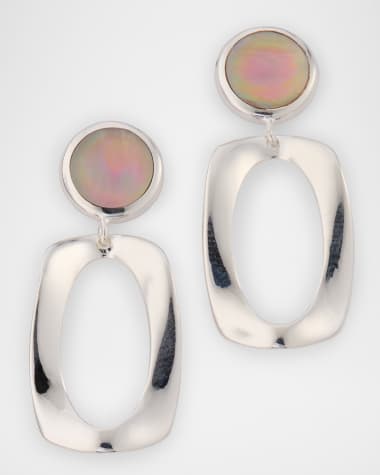 Ippolita Rock Candy Sterling Silver Small Dot and Frame Post Earrings