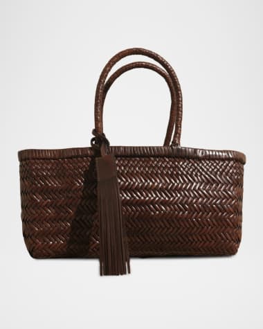 Manebi Knot Tassel Leather Tote Bag