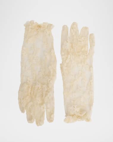Valentino Garavani Floral Lace Nylon Blend Gloves