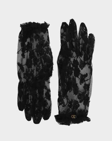 Valentino Garavani Floral Lace Cotton Blend Gloves