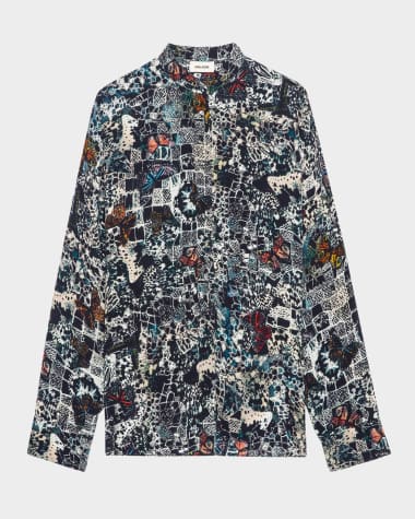 Zadig & Voltaire Truett Soft Butterflies Button-Front Shirt