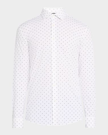 BOSS Men's Hank Stretch Micro-Pattern Dress Shirt