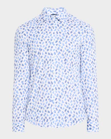 BOSS Men's Roan Brush Stroke Stretch Dress Shirt