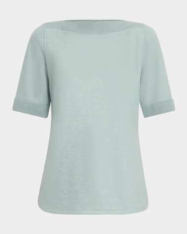 Loro Piana Rio Bodro Novalis Cashmere Short-Sleeve Sweater