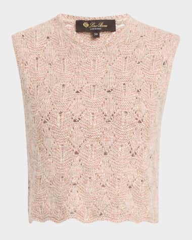 Loro Piana Verbania Sleeveless Cashmere Crop Sweater